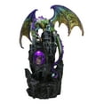 thumbnail image 1 of Large Rainbow Dragon On Castle Statue With Wyrmling In Egg LED Light Glass Ball, 1 of 10