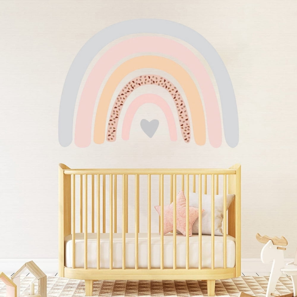 Large Rainbow Flower Wall Stickers Boho Rainbow Wall Decal Colorful ...