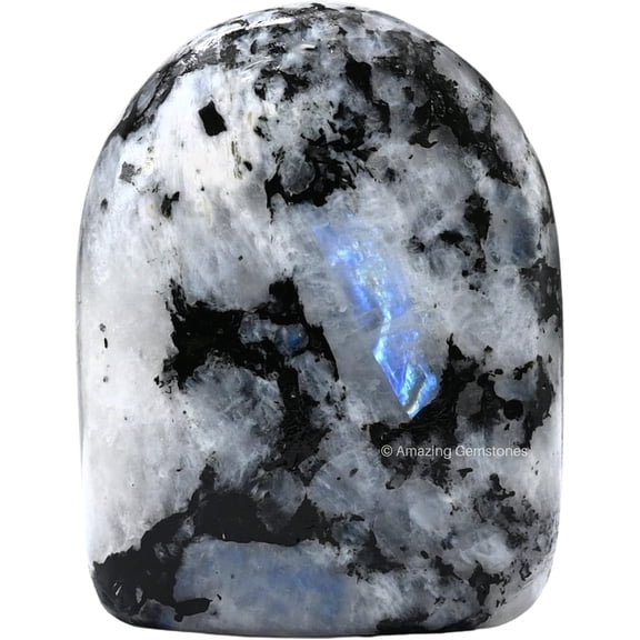 Large Rainbow Moonstone Crystal Standing Palm Stone