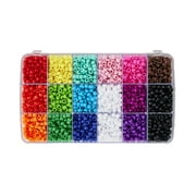 Large Rainbow Pony Bead Box By Creatology - Plastic Beads for Making Jewelry - Charms - Key Chains - Friendship Bracelets - and Arts & Crafts - 1 Pack