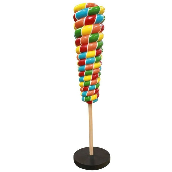 Large Rainbow Twister Lollipop Over Sized Statue