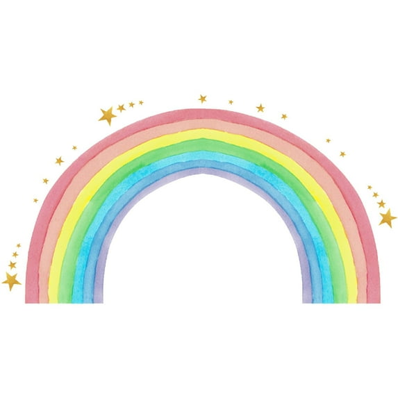 Hsqqdc Large Rainbow Wall Decals - Boho Rainbow Stars Adhesive Wall Stickers for Bedroom & Study Room Decor