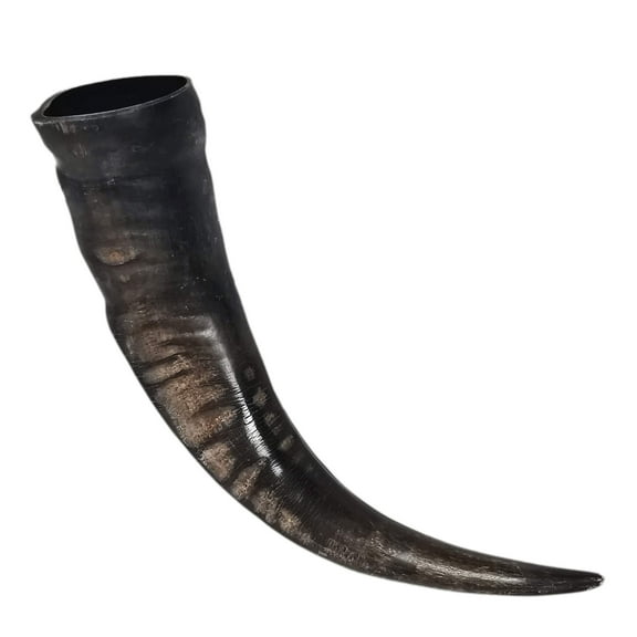 Mythrojan Buffalo Drinking Horn Authentic Medieval Inspired Viking Wine - Mead Mug Black