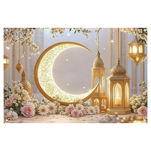 Large Ramadan Wall Decor 40x60 Inch, Eid Mubarak Backdrop for Home Party, Ramadan Banner Islamic Festival Decoration