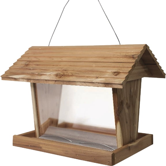 Valley Splendor Large Ranch Cedar Bird Feeder - Weatherproof, Made in USA - Brown