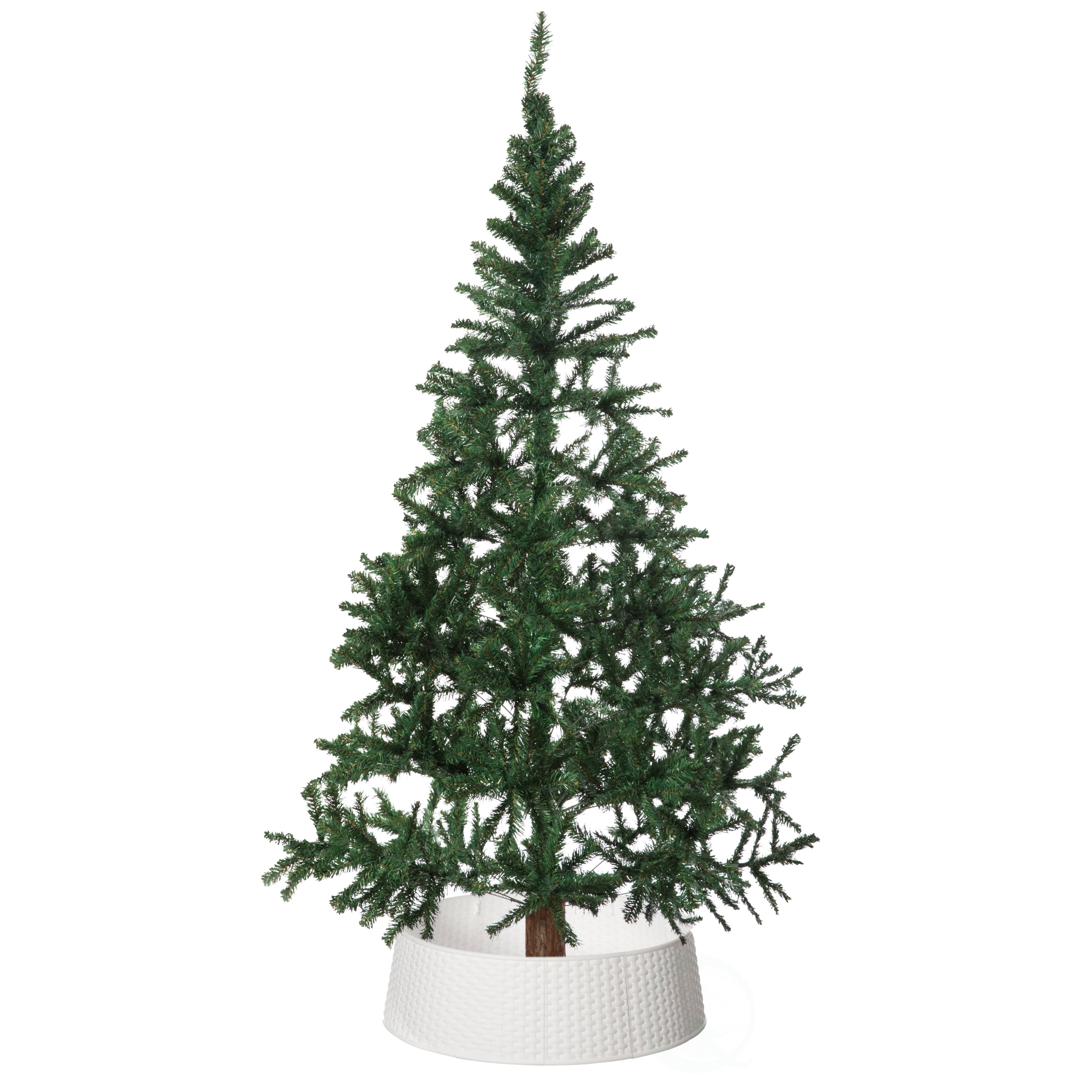 White Plastic Basket Weave Christmas Tree Collar