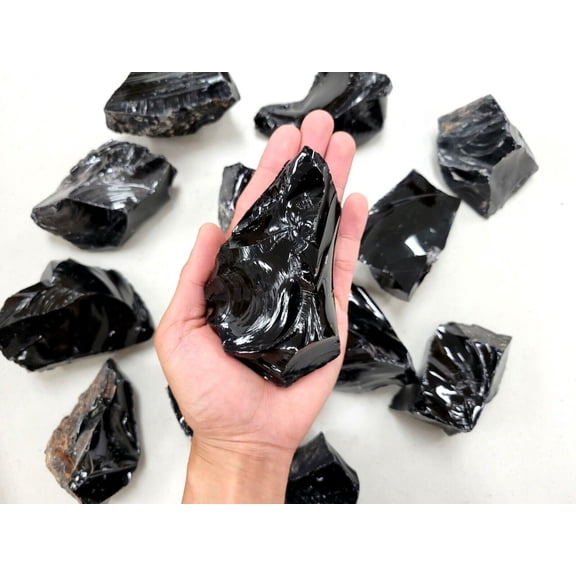 Large Raw Black Obsidian Stones Rough Natural Crystals for Lapidary & Healing