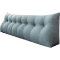 thumbnail image 1 of Large Reading Pillow Bolster Triangular Headboard Backrest Positioning Back Support Wedge Pillow for Bed and Sofa with Removable Cover Grey 76 Inches, 1 of 7