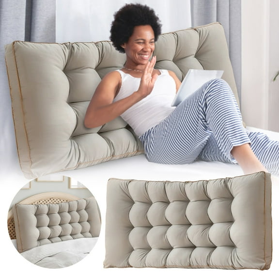 Large Reading Pillow Headboard Cushion Size Backrest Bolster with Removable Cover Soft Support Pillow for Daybed Bunk Bed Dorm Wall Headboard