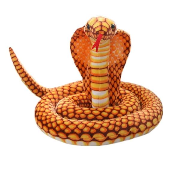 Large Realistic Snake Plushies - 67" Cobra Snake Stuffed Animals Toys,Gifts & Party Decorations (Gold)