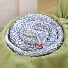 Large Realistic Snake Plushies - 78.8" Gray-Spotted Python Stuffed Animals Toys, Gifts & Party Decorations