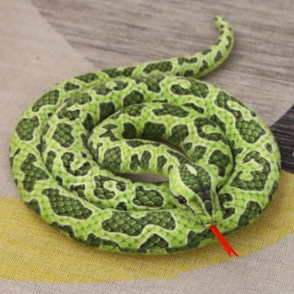 Large Realistic Snake Plushies - 78.8" Green-Spotted Snake Stuffed Animals Toys, Gifts & Party Decorations