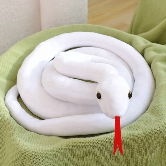 Large Realistic Snake Plushies - 78.8" White Snake Stuffed Animals Toys, Gifts & Party Decorations