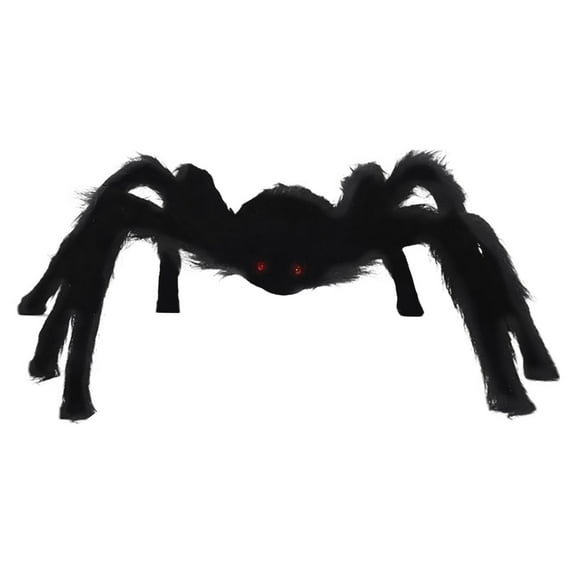 Large Realistic Spider Decoration for Holidays, Fuzzy Creepy Crawler with Bendable Legs for Indoor Outdoor Party Decor, Themed Event Prop(Black)