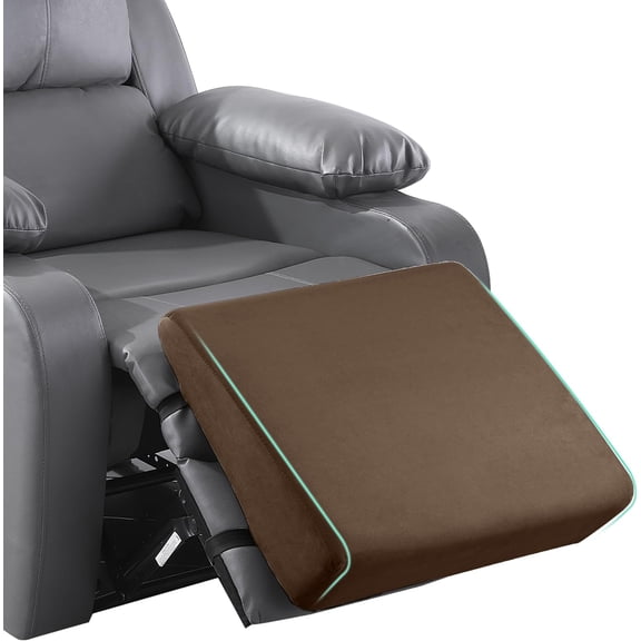 Large Recliner Leg Pillow, Memory Foam Recliner Cushion Wedge Shape Recliner Footrest Extender,Leg、Back and Lumbar Support Pillow with Adjustable Elastic Straps(Coffee)