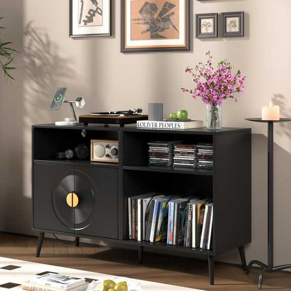 Record Player Stand with Vinyl Storage, Record Player Stand, Vinyl Record Stand