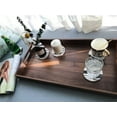 thumbnail image 1 of Large Rectangle Black Walnut Wood Ottoman Tray with Handles - 22 x 14 Inches, Handmade Natural Solid Wood Serving Tray, 1 of 6