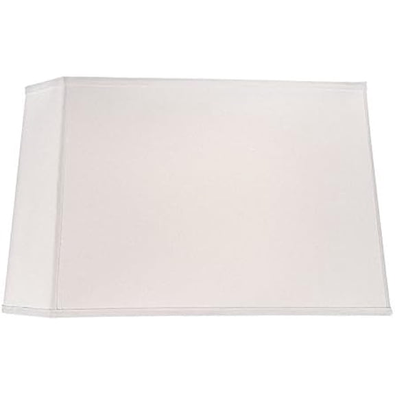 Large Rectangle Lamp Shade in White Linen Fabric with Spider Assembly$$Tools & Hardware Other