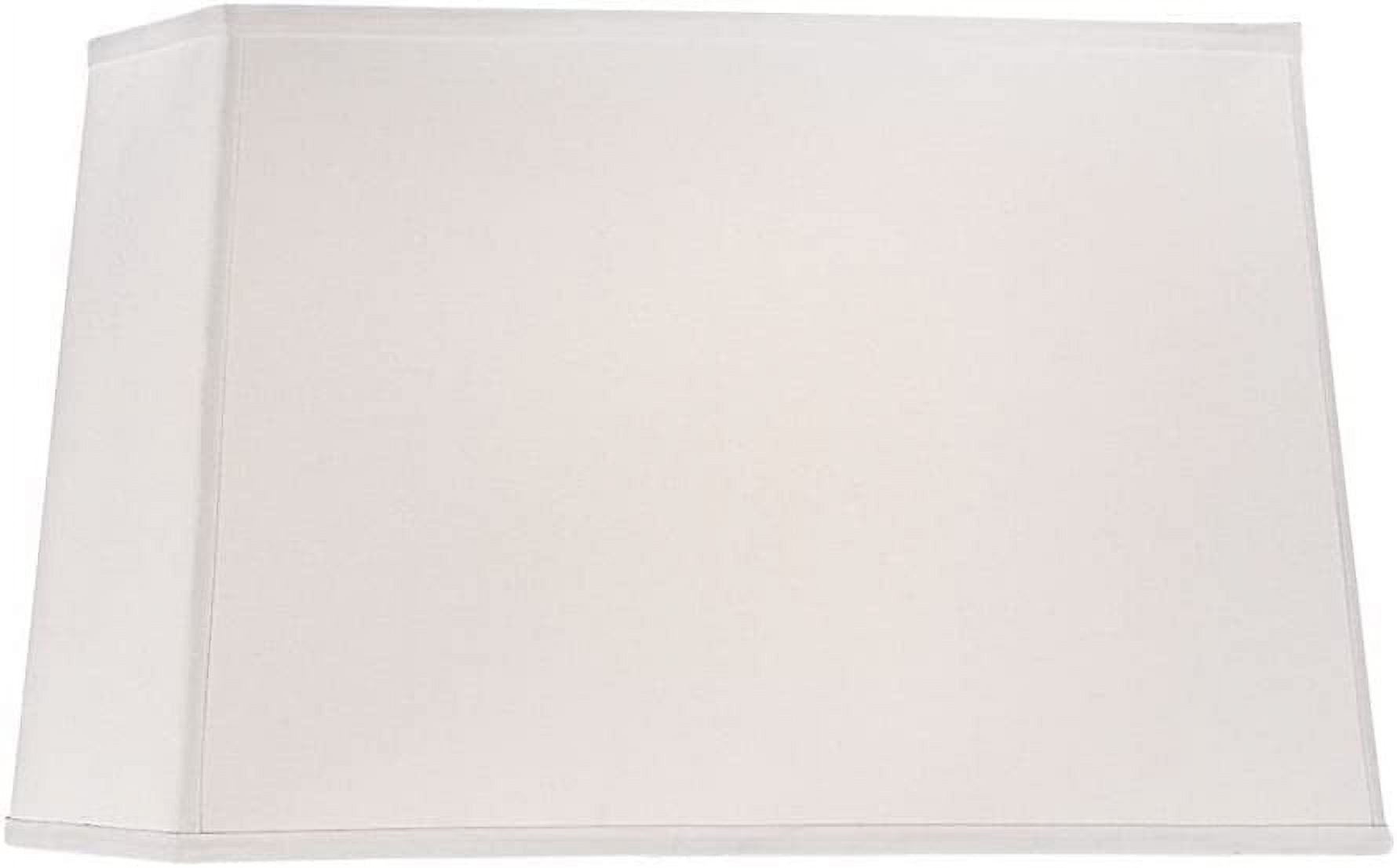 Large Rectangle Lamp Shade in White Linen Fabric with Spider Assembly