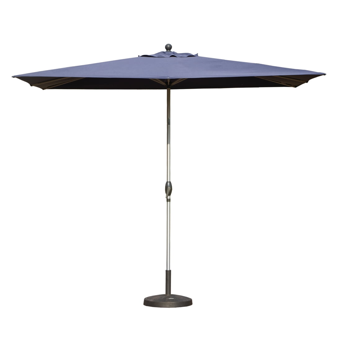 Large Rectangle Patio Umbrella with Crank and Tilt, 9x8 FT UV-Resistant Outdoor Umbrella, Aluminum Frame with 6 Reinforced Ribs for Deck, Poolside, Garden (Navy Blue)