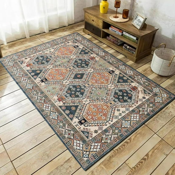 Large Rectangular Area Rug,Thanksgiving Maple Autumn Leaf Pine Cone Print Rugs, Pumpkin Theme Rug,Durable Non-Slip Carpet Rustic Fall Orange Decor Doormat For Halloween, Holiday Decor-4x8ft