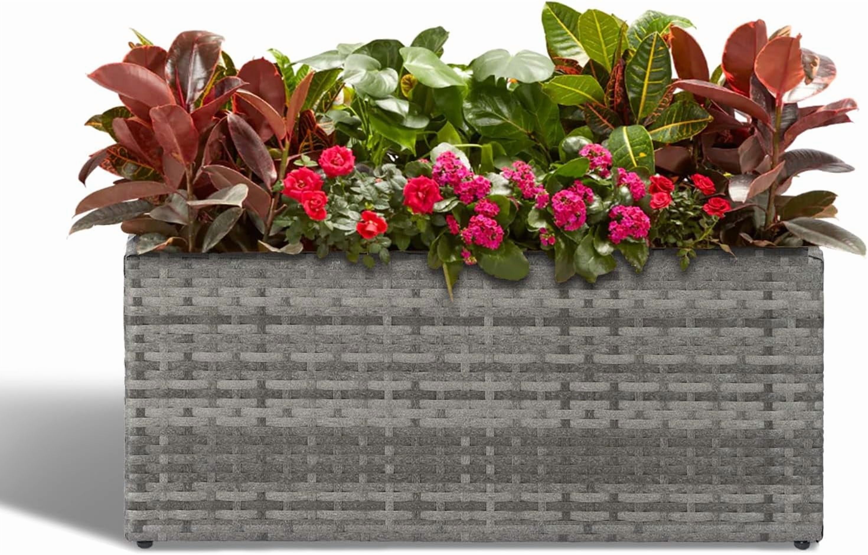 Large Rectangular Block Planter Box Handmade Wicker Tall Planters for ...