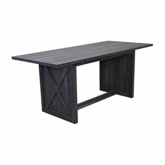 Large Rectangular Farmhouse Table, Antique Gray Distressed Dining Table with X-Frame Legs