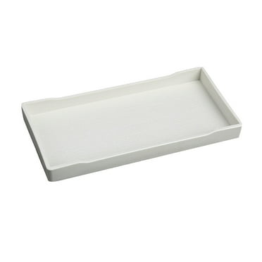 Large Rectangular Food Serving Tray for Lap, Black Anti-Slip Plastic Rectangular Tray for Serving, Decorations, Multipurpose Use, Reusable and Durable