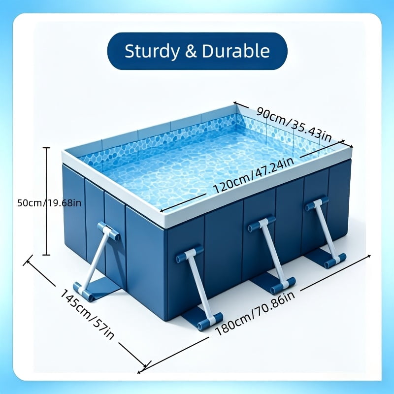Large Rectangular Frame Pool, classic blue & white checkered interior ...