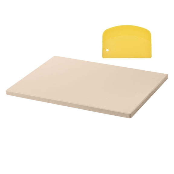 Large Rectangular Pizza Stone 15x12 Inch Cordierite Baking Board for Oven Grill Bread and Pizza Making Includes Dough Scraper