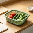 thumbnail image 1 of Large Rectangular Plastic Storage Basket, Perforated Hollow Design Vegetable Produce Bin, Multipurpose Pantry Organizer, Bread Fruit Basket for Kitchen Vegetable Pantry Food Storage, 1 of 6