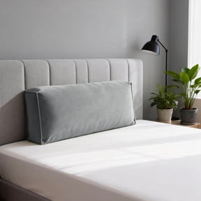 Large Rectangular Sofa Back Cushion, Cotton Velvet Lumbar Support Throw Pillow, Removable Cover Reading Waist Pad for Bedside & Bay Window (3 Sizes, 1pc), Gray, 27.6 x 17.7 x 4.7 Inches