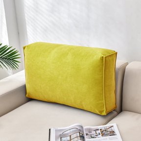Large Rectangular Sofa Back Cushion, Cotton Velvet Lumbar Support Throw Pillow, Removable Cover Reading Waist Pad for Bedside & Bay Window