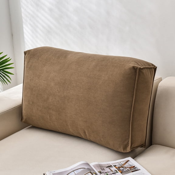 Large Rectangular Sofa Back Cushion, Cotton Velvet Lumbar Support Throw Pillow, Removable Cover Reading Waist Pad for Bedside & Bay Window