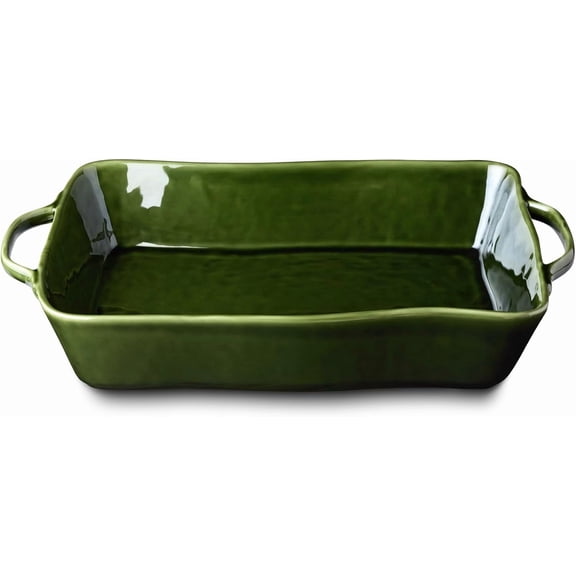 Large Rectangular Stoneware Baker 16 x 10.25 x 3 150oz Deep Dish for Casseroles, Lasagna & Roasting Oven, Microwave & Dishwasher Safe Elegant Oven-to-Table Bakeware