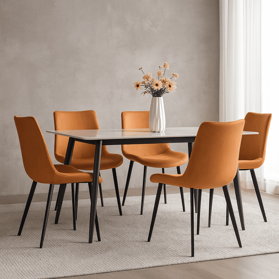 Large Rectangular Table with Strong Metal Base Modern Stone Dining Table For Kitchen 1.6m