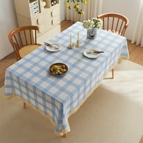 Large Rectangular Tablecloth 47x32 Inch Washable Farmhouse Pld Cotton Table Cover - For Dining Room Kitchen Outdoor Patio Picnic Party Decor Durable And Easy Care Table Linen