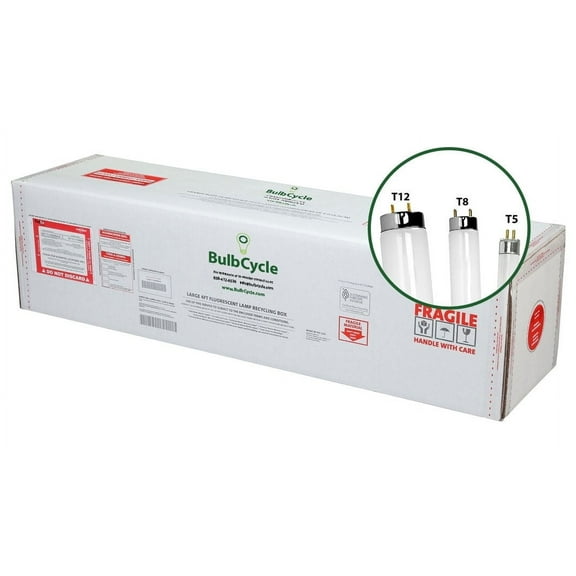 Large Recycling Kit for T8 and T12 4ft Fluorescent Bulbs - Prepaid, Mail Back Disposal and Recycle Box for 4 Foot Fluorescent Light Bulbs - (Holds 68 T12 or 147 T8 Bulbs) RecyclePak 065CH