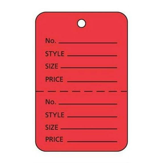 Large Red 2 Part Perforated Price Coupon Tags / 1000