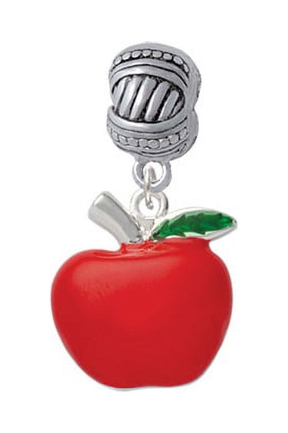 Large Red Apple - Large Rope with Cross Beads Charm Bead