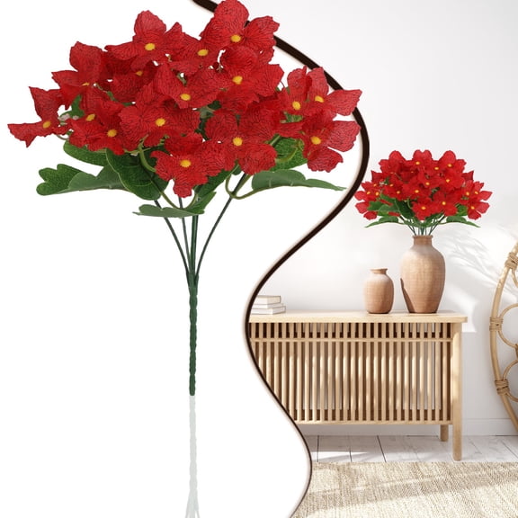 Large Red Artificial Flowers, Hydrangea Bouquet for Home Table Centerpieces Wedding Decor