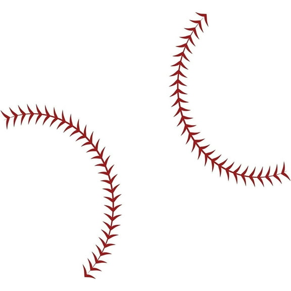Large Red Baseball Seams Stitching - Vinyl Wall Art Decal for Homes, Offices, Kids Rooms, Nurseries, Schools, High Schools, Colleges, Universities, Interior Designers, Architects, Remodelers