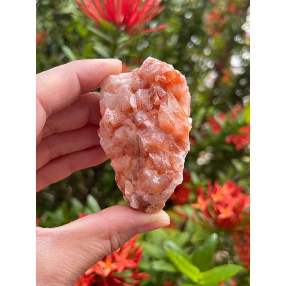 Large Red Calcite Rough Natural Stone, Raw Calcite Rock (Red Calcite, 1 piece)
