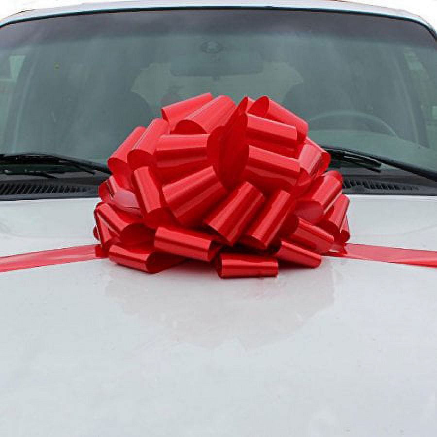 Big Metallic Silver Car Bow - 25 Wide, Fully Assembled, Large Gift Bow,  Christmas, NYE, Birthday 