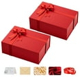 thumbnail image 1 of Large Red Gift Box with Lids: 13.5×10×5 inches Packaging with Magnetic Lid - Holds Christmas Birthdays Wedding Gifts - Ideal for Couples Friends Family (Red,Pack of 2), 1 of 8