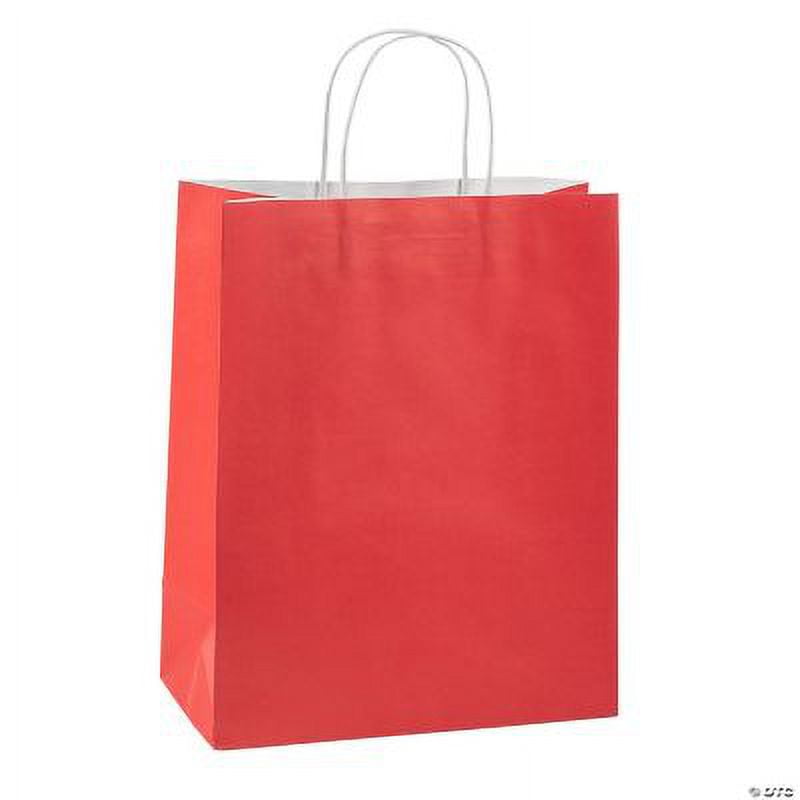 Large Red Kraft Paper Gift Bags, Party, Party Supplies, 12 Pieces