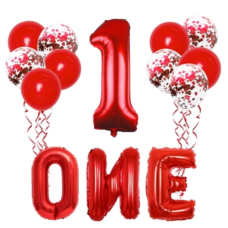 Large, Red One Balloon for First Birthday - Number 1 Balloon, 40 Inch | 1st Birthday Girl Decoration | Red 1 Balloon for First Birthday | 1st Birthday Balloons, 1st Birthday Decorations