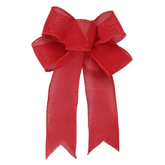 Large Red Plaid Bows Burlap Plaid Wreaths Bows Christmas Tree Topper for Wedding Holiday Birthday Party Gift Decoration