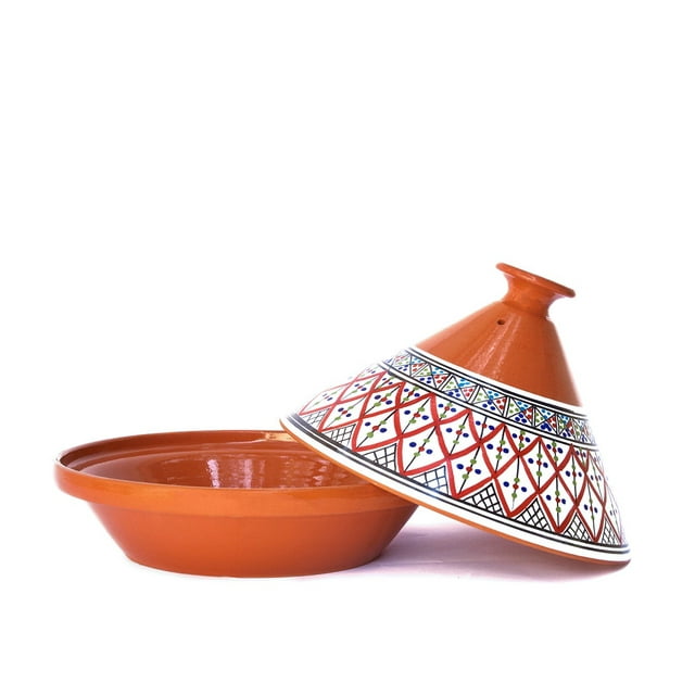 Large Red Tagine Handmade and HandPainted Tagine Pot Moroccan