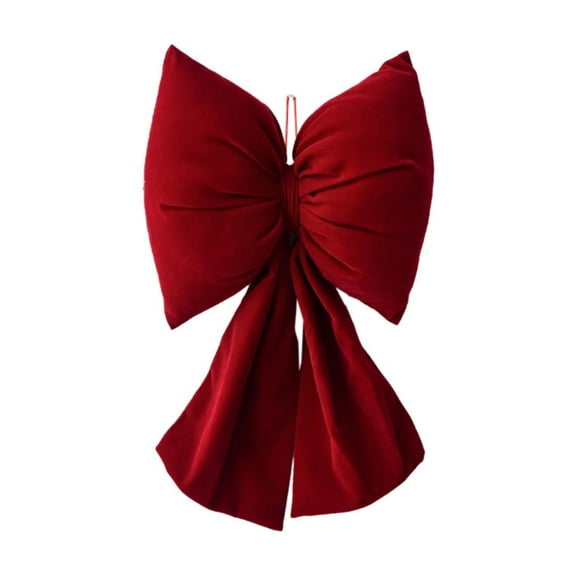 Large Red Velvet Christmas Bows for Garland and Tree Decorations - Holiday Bow for Wreaths and Festive Events